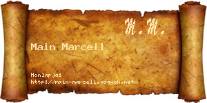 Main Marcell névjegykártya